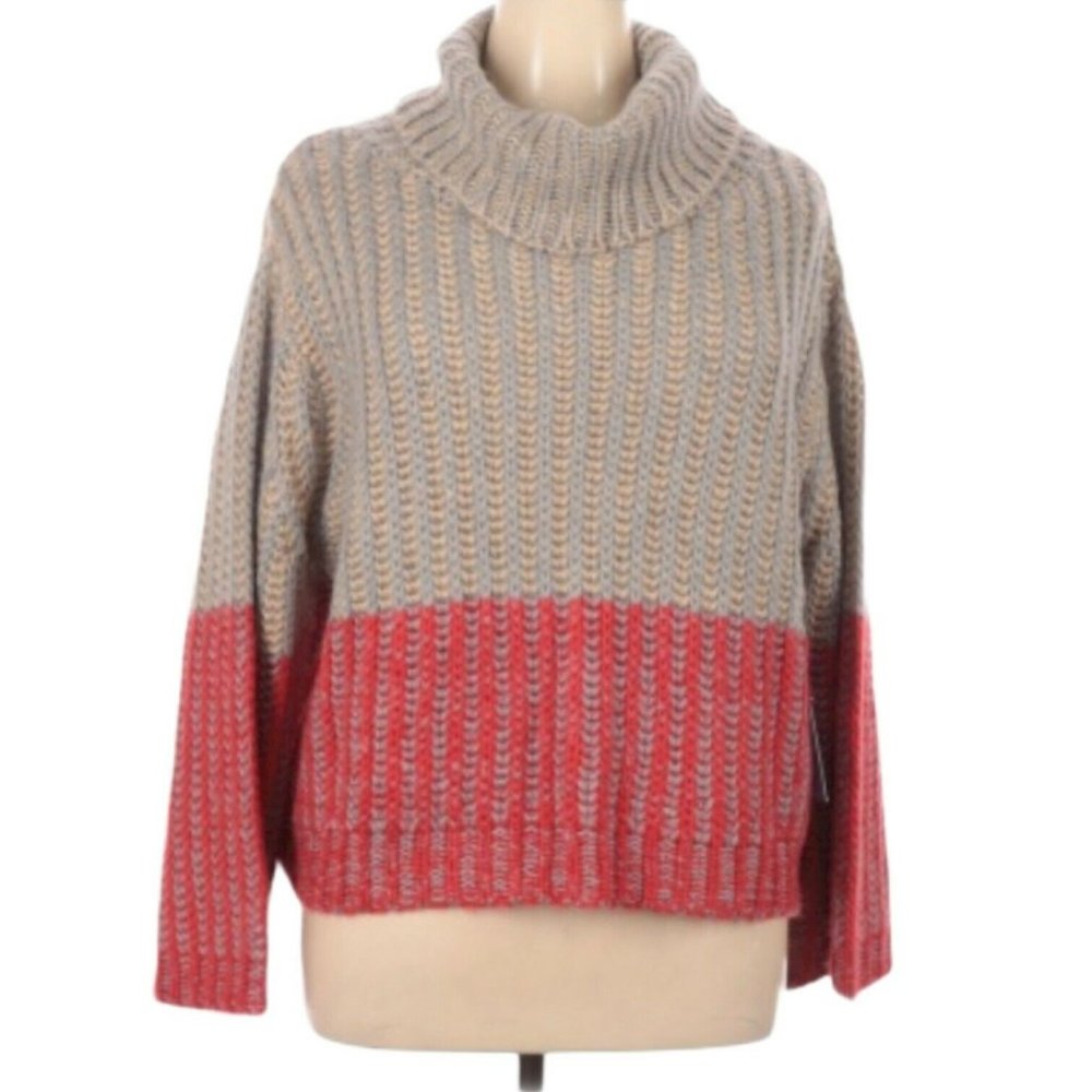 Michelle Nicole Turtleneck Chunky Knit Sweater XL Valentines Day Warm Cozy Boho